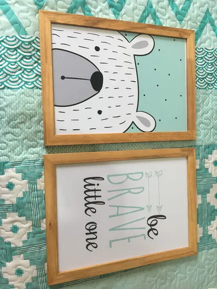 Kit Quadros Madeira Tigre Leão Urso A4