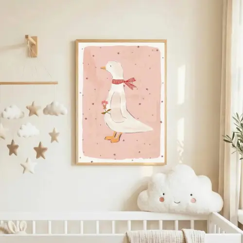 Quadro Infantil Ganso Cottagecore A4