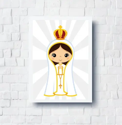 Quadro Infantil Nossa Senhora de Fátima Personalizado