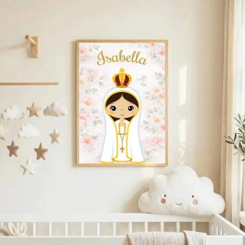 Quadro Infantil Nossa Senhora de Fátima Personalizado