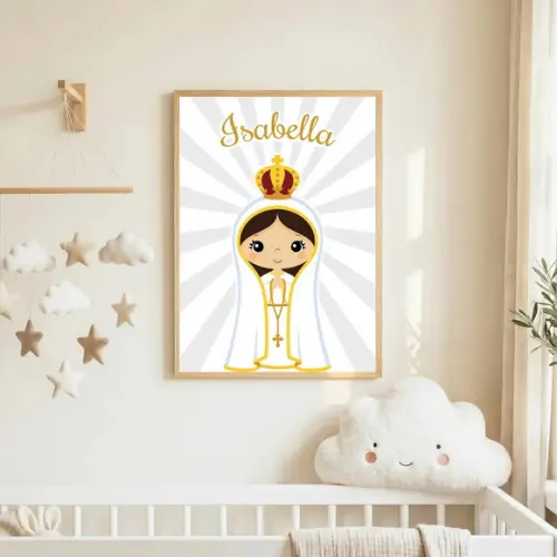 Quadro Infantil Nossa Senhora de Fátima Personalizado