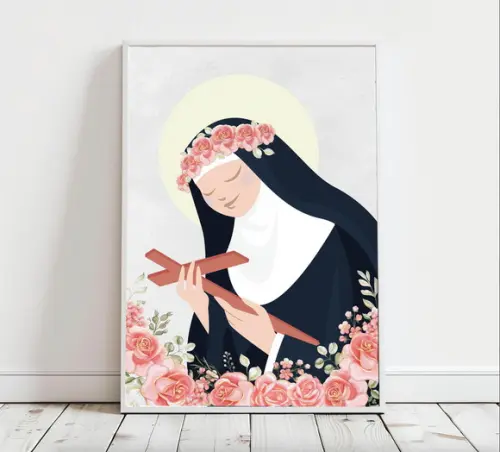 Quadro Infantil Santa Rita Floral A3