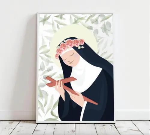 Quadro Infantil Santa Rita Floral A3