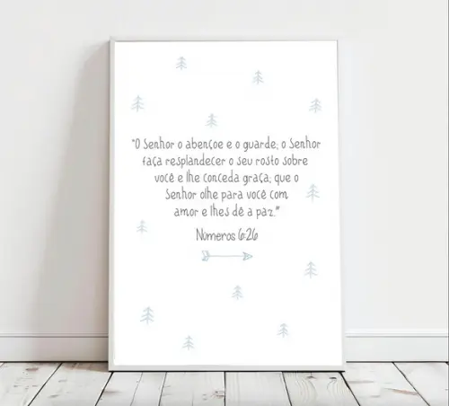 Quadro Infantil Versículo o Senhor Te Abençoe e Te Guarde