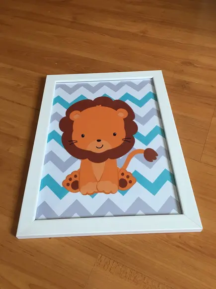 Quadros Bebê Menino Animais Safari A4