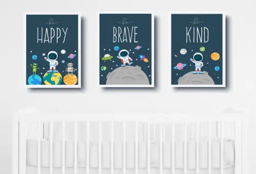 Quadros Decoração Infantil Menino Astronauta A3