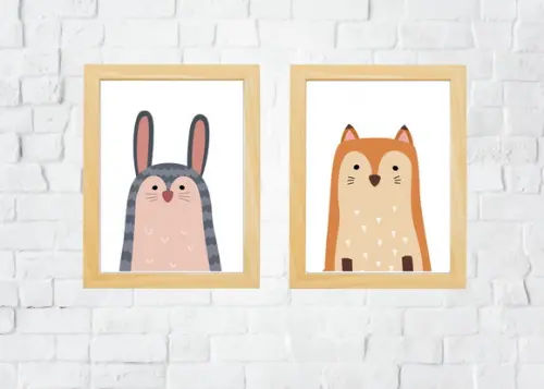 Quadros Infantil Animais Nórdicos A4