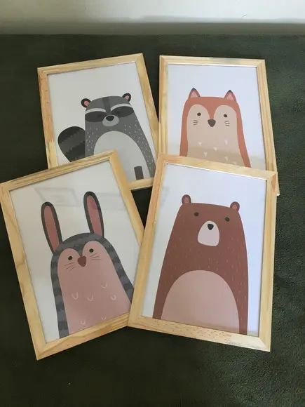 Quadros Infantil Animais Safari Frases A4