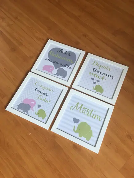 Quadros Infantil Coelhos Alfabeto