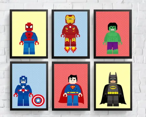 Quadros Infantil Lego Super Heróis A3