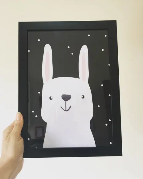 Quadros Infantil Mamãe Urso Coelho Montanhas Escandinavas
