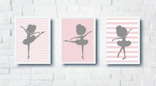 Quadros Infantil Menina Bailarinas A4