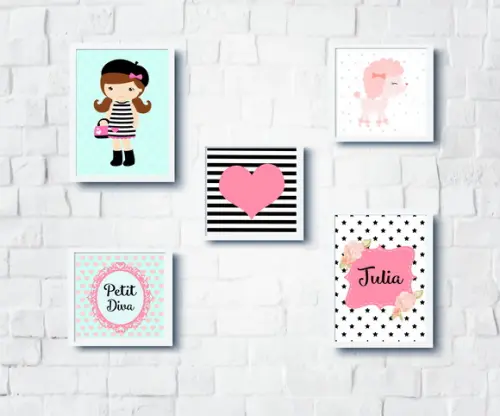 Quadros Infantil Menina Decoração Paris