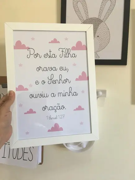 Quadros Infantil Menina Nuvem Nome e Versículos