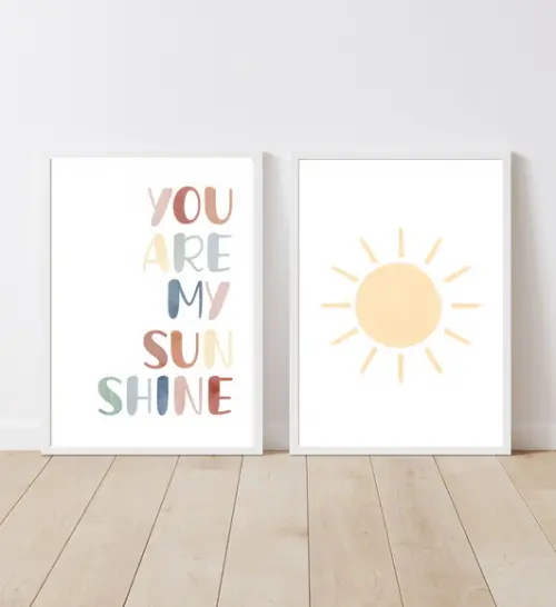 Quadros Infantil Menina Sunshine E Sol A4