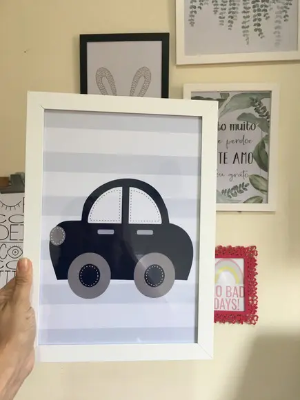 Quadros Infantil Menino Oração Anjo da Guarda e Carrinho