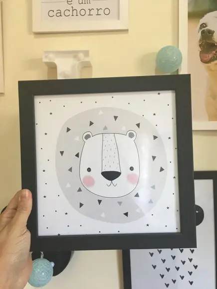 Quadros Infantil Montanhas Lua Eu Te amo e Nome