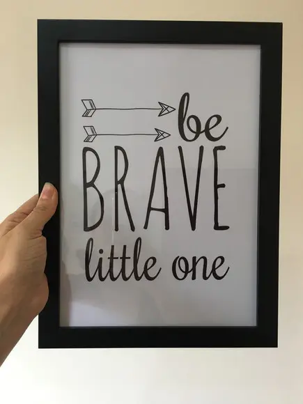 Quadros Infantil Montanhas Raposa Be Brave A4