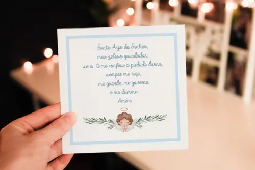 Quadros Infantil Oração Anjo da Guarda e Nome Personalizado