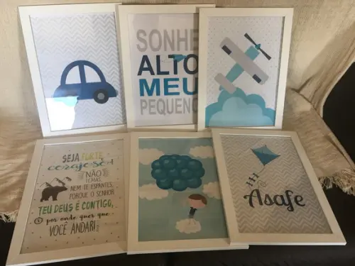 Quadros Infantil Pipa Balão Menino-a4