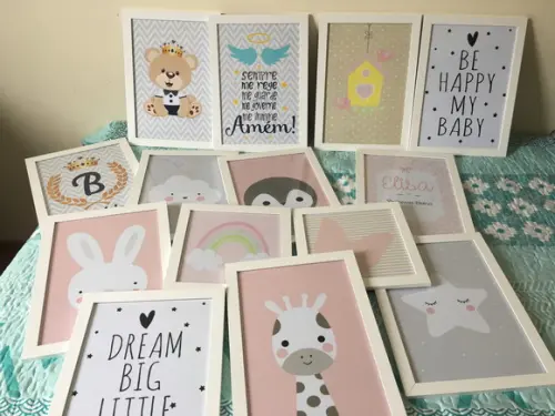 Quadros Infantil Raposa Sonhe Alto Cabana Nome