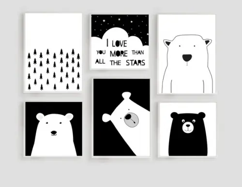Quadros Infantil Ursos Escandinavos e Nuvem I Love You More