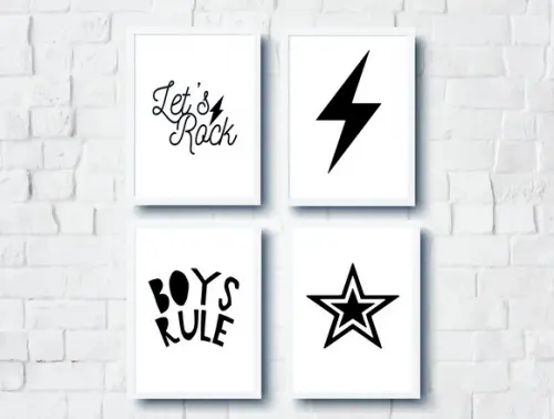 Quadros Menino Decor Boys Rock A4