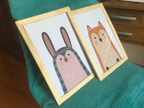 Quadros Quarto Infantil Animais Nórdicos A4