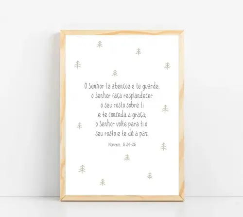 Quadro Decoração Bebê Infantil Versículo Números O Senhor te Abençoe e te Guarde