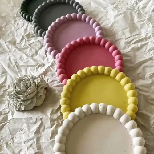 Bandeja Decorativa em Cimento - Bubble 13 cm
