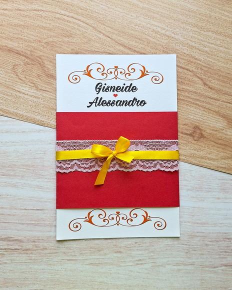 Convite Casamento com Renda