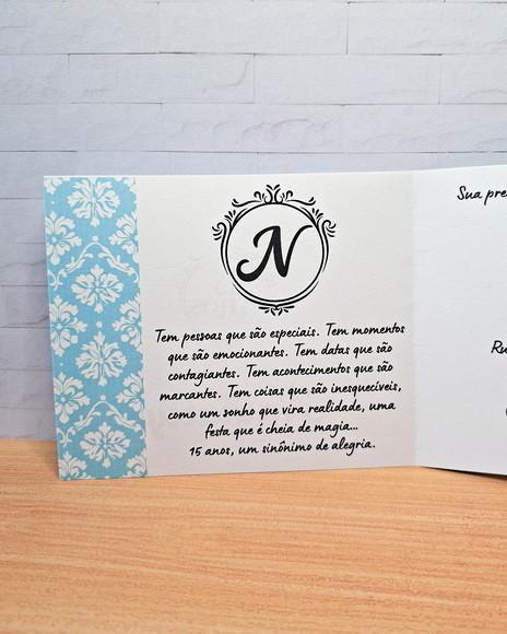 Convite Azul Debutante 15 Anos