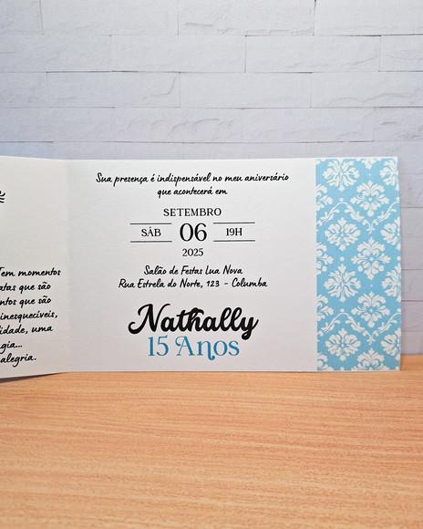 Convite Azul Debutante 15 Anos
