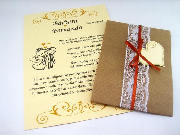Convite Casamento Estilo Rústico