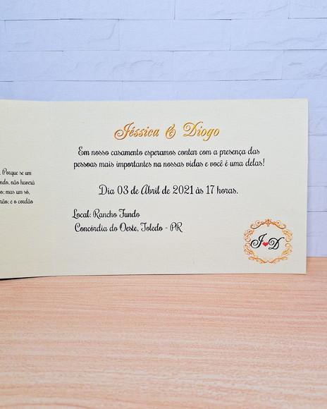 Convite Casamento Pequeno com Laço
