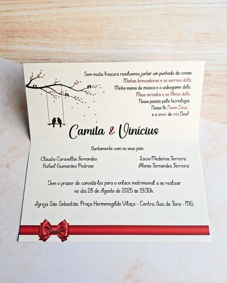 Convite Casamento Tipo Carta - Flores
