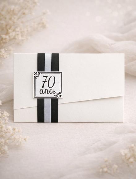 Convite de Aniversário Melhor Idade - 70 Anos - 80 Anos