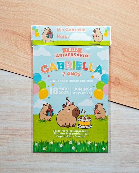 Convite de Aniversário Capivara