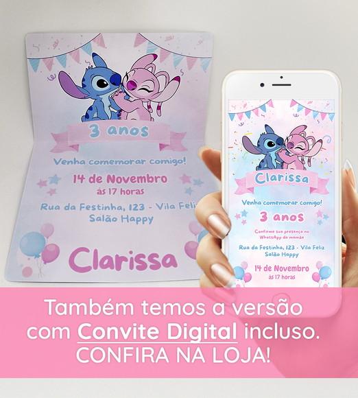 Convite de Aniversário Stitch