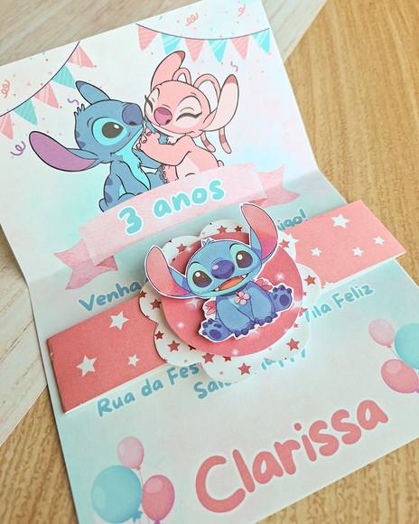 Convite de Aniversário Stitch