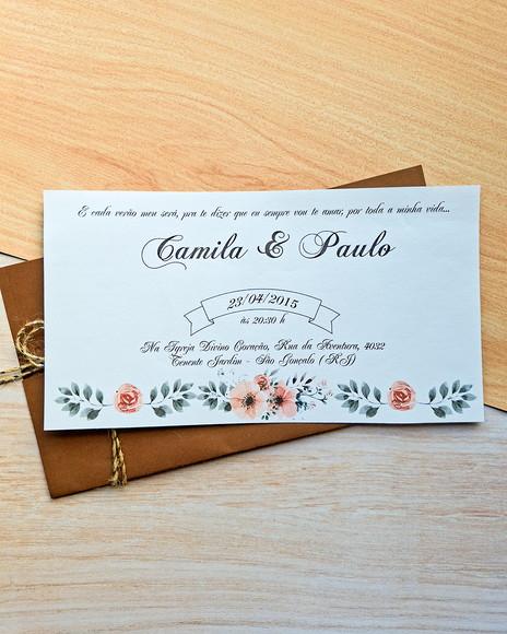 Convite de Casamento Marrom