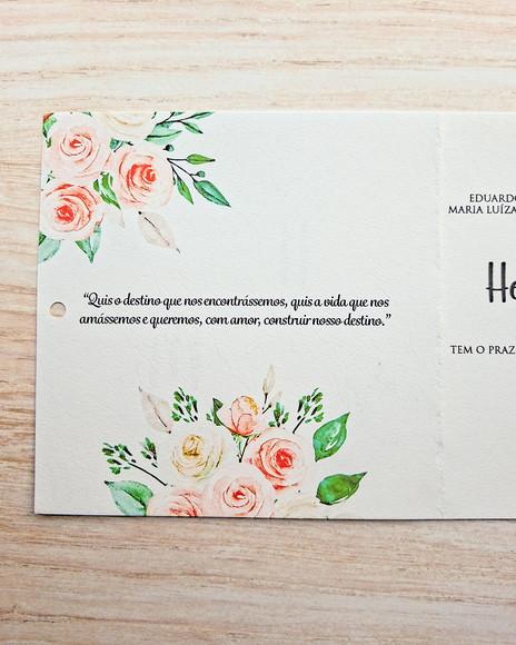 Convite de Casamento Quadrado Floral