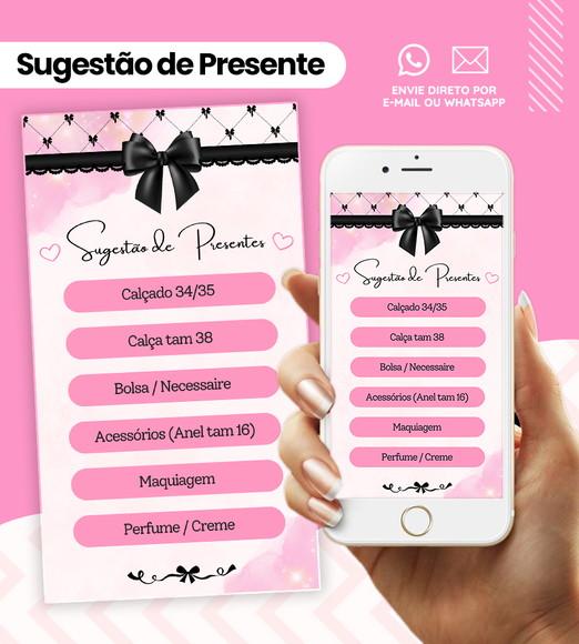 Convite Digital Interativo 15 Anos Rosa e Preto