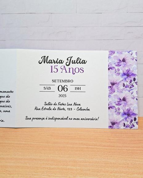 Convite Roxo Debutante 15 Anos