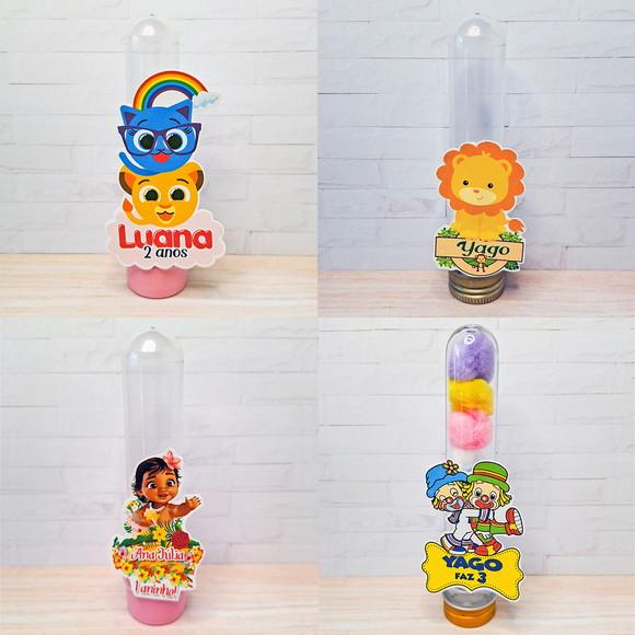 Tubetes Personalizados com Tags Temáticas