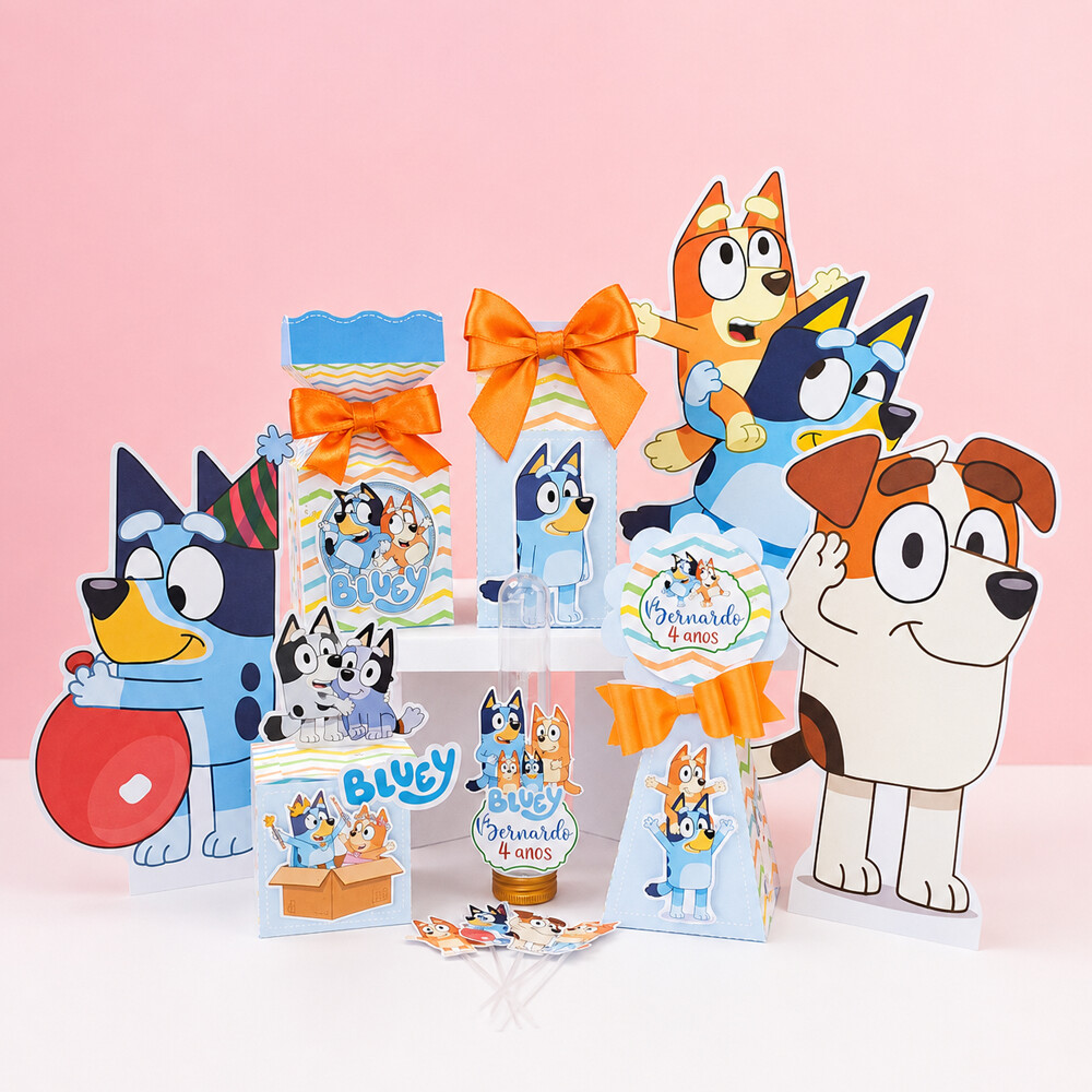 Kit Festa Personalizada com 24 Itens — Lembrancinhas e Caixinha