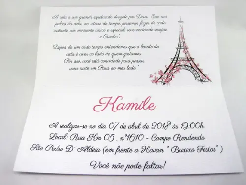 Convite 15 Anos - Paris