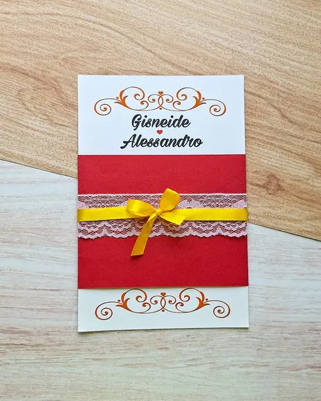 Convite Casamento com Renda