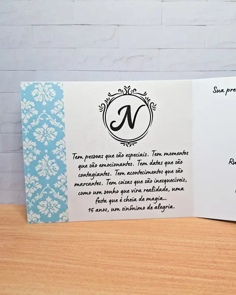 Convite Azul Debutante 15 Anos