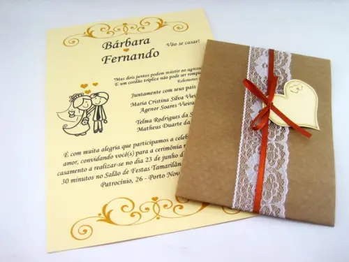 Convite Casamento Estilo Rústico